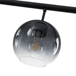 Modern 3-Light Gradual Smoked Glass Globe Island Chandelier