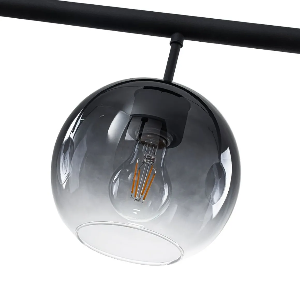 Modern 3-Light Gradual Smoked Glass Globe Island Chandelier
