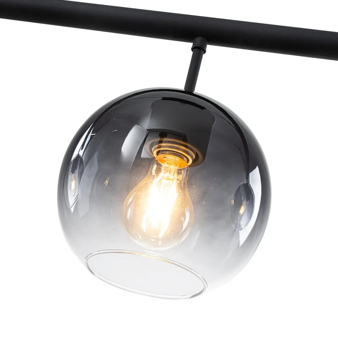 Modern 3-Light Gradual Smoked Glass Globe Island Chandelier