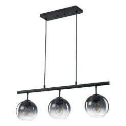 Modern 3-Light Gradual Smoked Glass Globe Island Chandelier