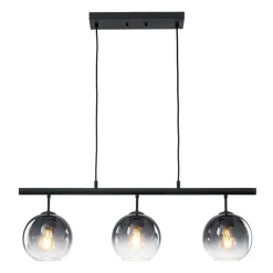 Modern 3-Light Gradual Smoked Glass Globe Island Chandelier