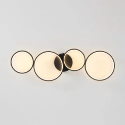 Modern 4-Light Halo Dimmable LED Semi Flush Mount