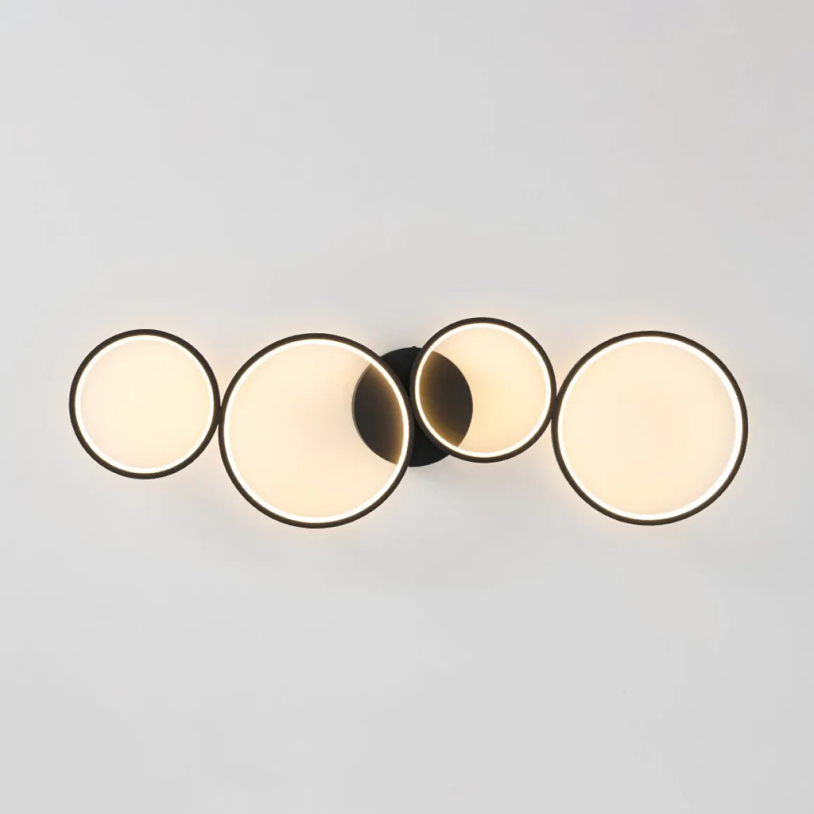 Modern 4-Light Halo Dimmable LED Semi Flush Mount