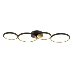 Modern 4-Light Halo Dimmable LED Semi Flush Mount
