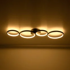 Modern 4-Light Halo Dimmable LED Semi Flush Mount