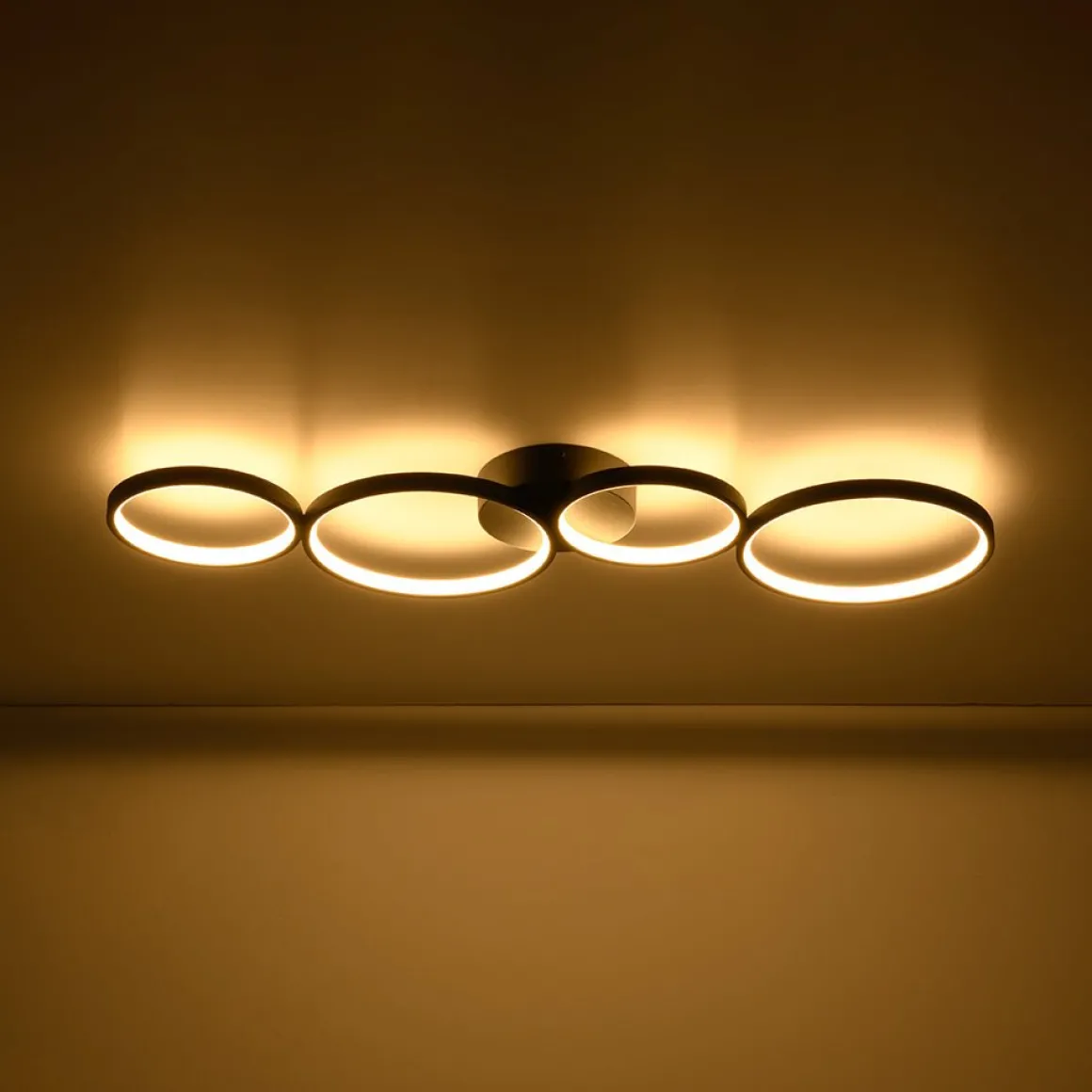 Modern 4-Light Halo Dimmable LED Semi Flush Mount