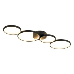 Modern 4-Light Halo Dimmable LED Semi Flush Mount