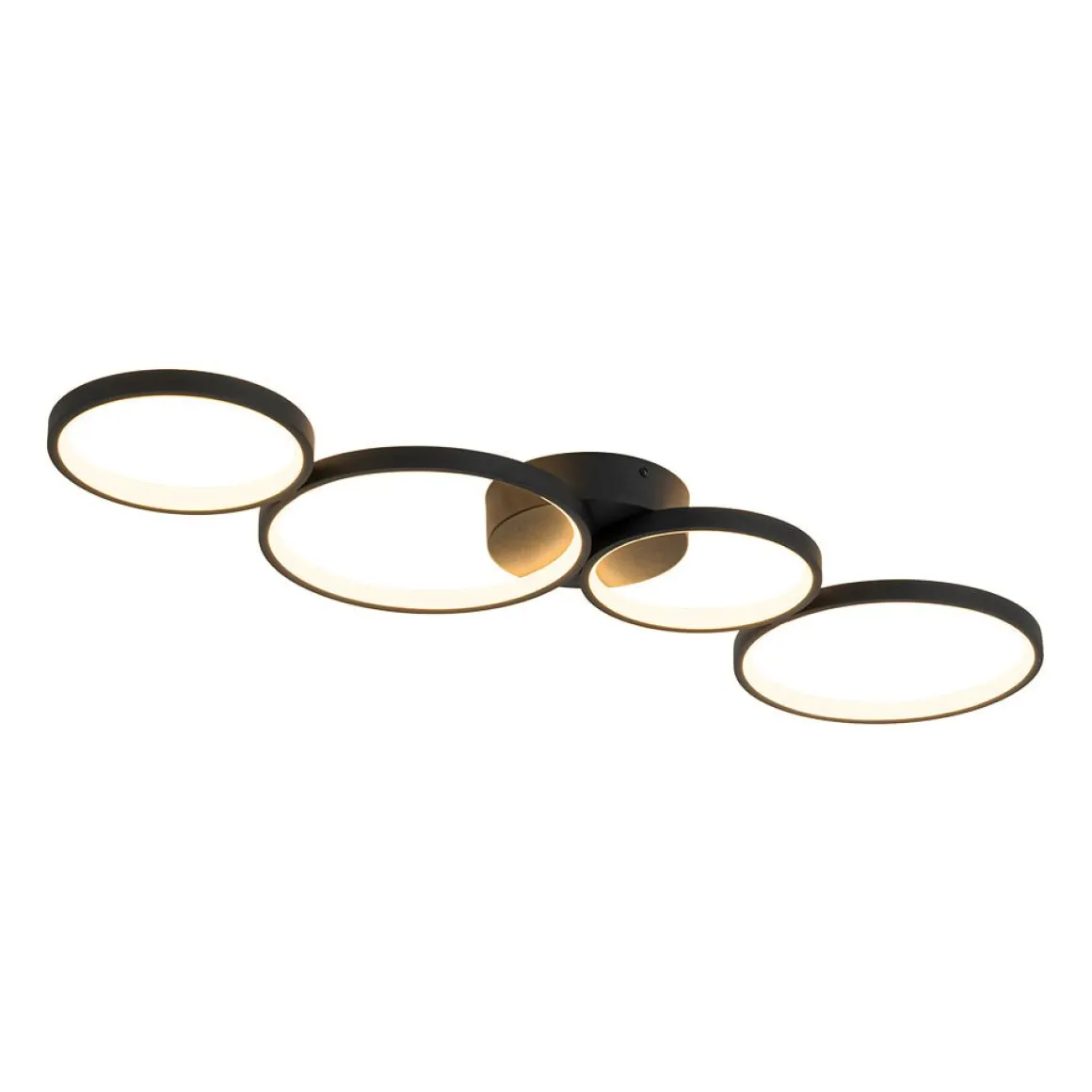 Modern 4-Light Halo Dimmable LED Semi Flush Mount