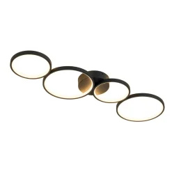 Modern 4-Light Halo Dimmable LED Semi Flush Mount