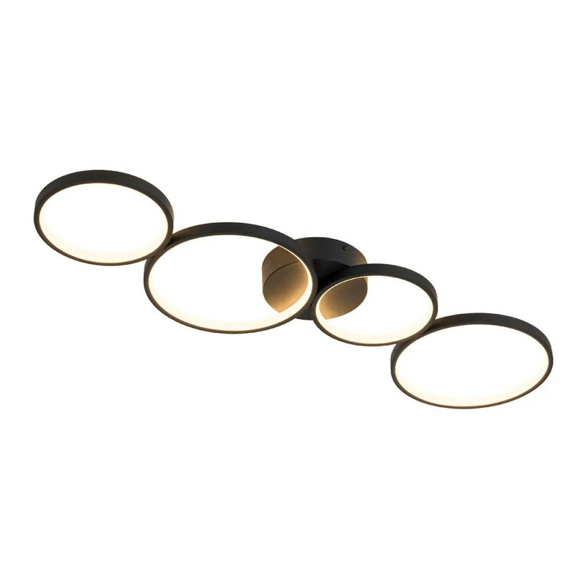 Modern 4-Light Halo Dimmable LED Semi Flush Mount