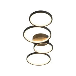 Modern 4-Light Halo Dimmable LED Semi Flush Mount