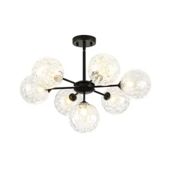 Modern 7-light Hammered Glass Globe Tier Sputnik Chandelier