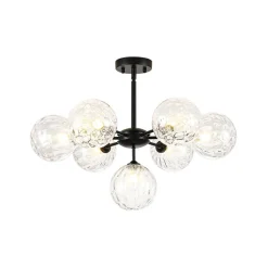 Modern 7-light Hammered Glass Globe Tier Sputnik Chandelier