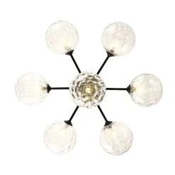 Modern 7-light Hammered Glass Globe Tier Sputnik Chandelier