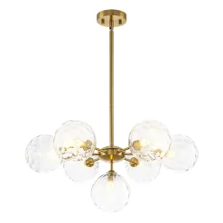 Modern 7-light Hammered Glass Globe Tier Sputnik Chandelier