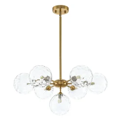 Modern 7-light Hammered Glass Globe Tier Sputnik Chandelier