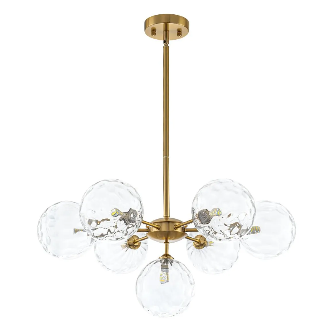 Modern 7-light Hammered Glass Globe Tier Sputnik Chandelier