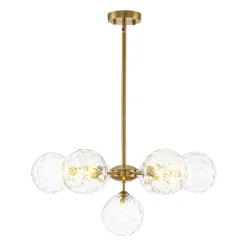 Modern 7-light Hammered Glass Globe Tier Sputnik Chandelier