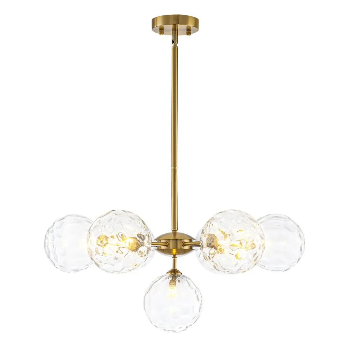 Modern 7-light Hammered Glass Globe Tier Sputnik Chandelier