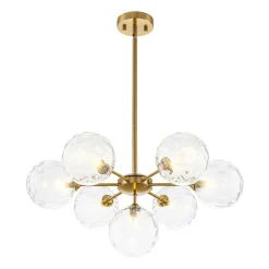 Modern 7-light Hammered Glass Globe Tier Sputnik Chandelier