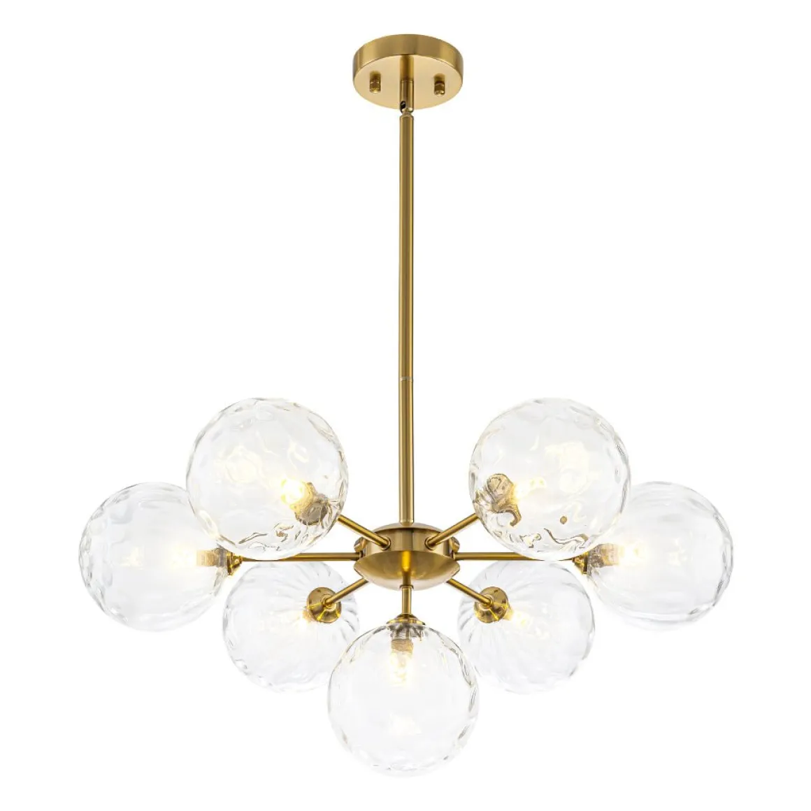 Modern 7-light Hammered Glass Globe Tier Sputnik Chandelier