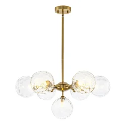 Modern 7-light Hammered Glass Globe Tier Sputnik Chandelier