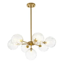Modern 7-light Hammered Glass Globe Tier Sputnik Chandelier