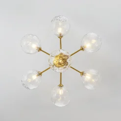 Modern 7-light Hammered Glass Globe Tier Sputnik Chandelier