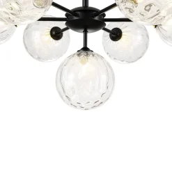 Modern 7-light Hammered Glass Globe Tier Sputnik Chandelier