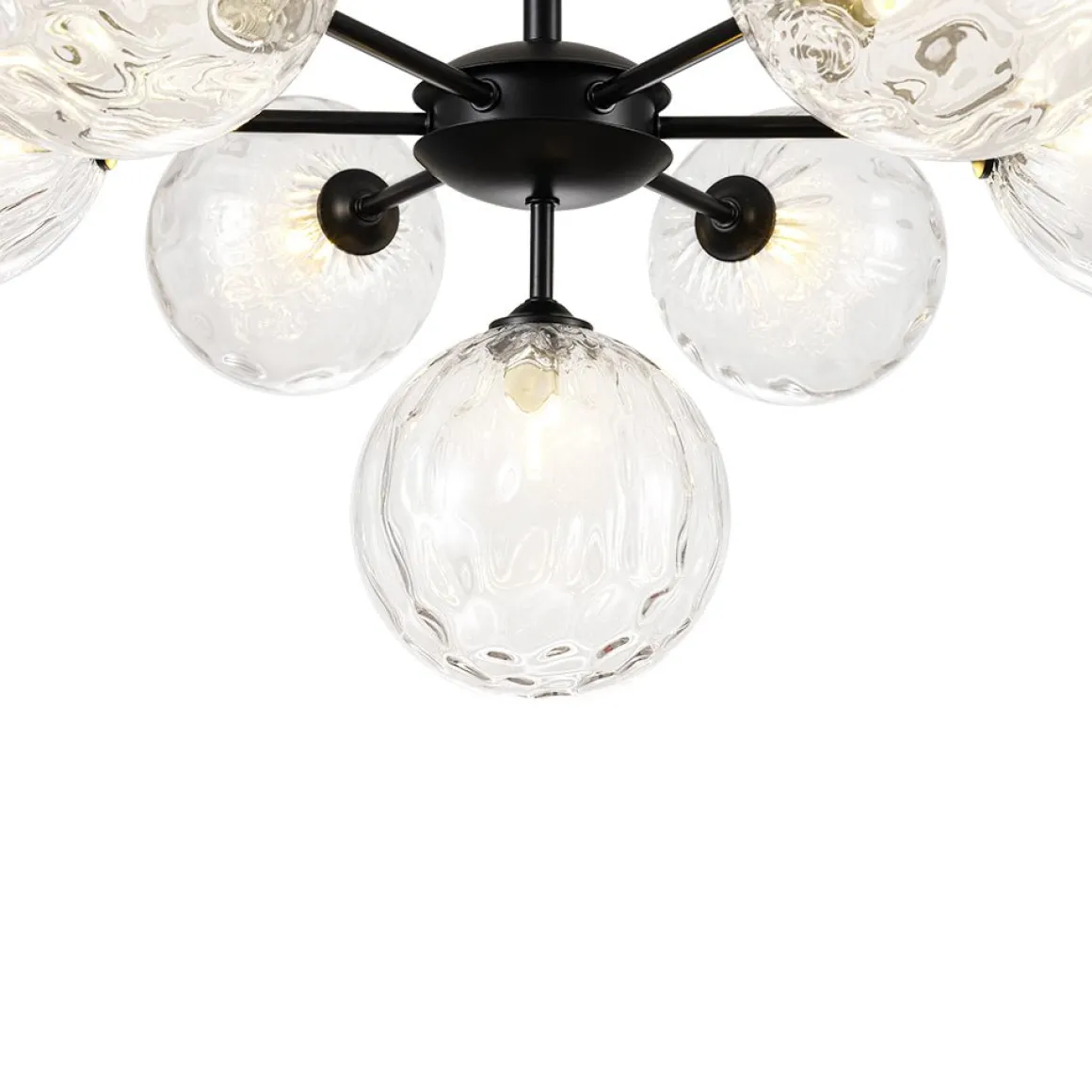 Modern 7-light Hammered Glass Globe Tier Sputnik Chandelier