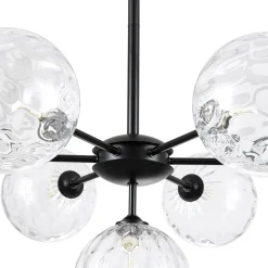 Modern 7-light Hammered Glass Globe Tier Sputnik Chandelier