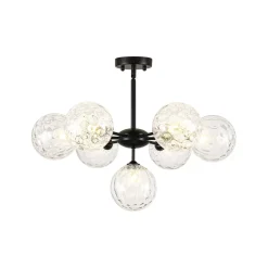 Modern 7-light Hammered Glass Globe Tier Sputnik Chandelier