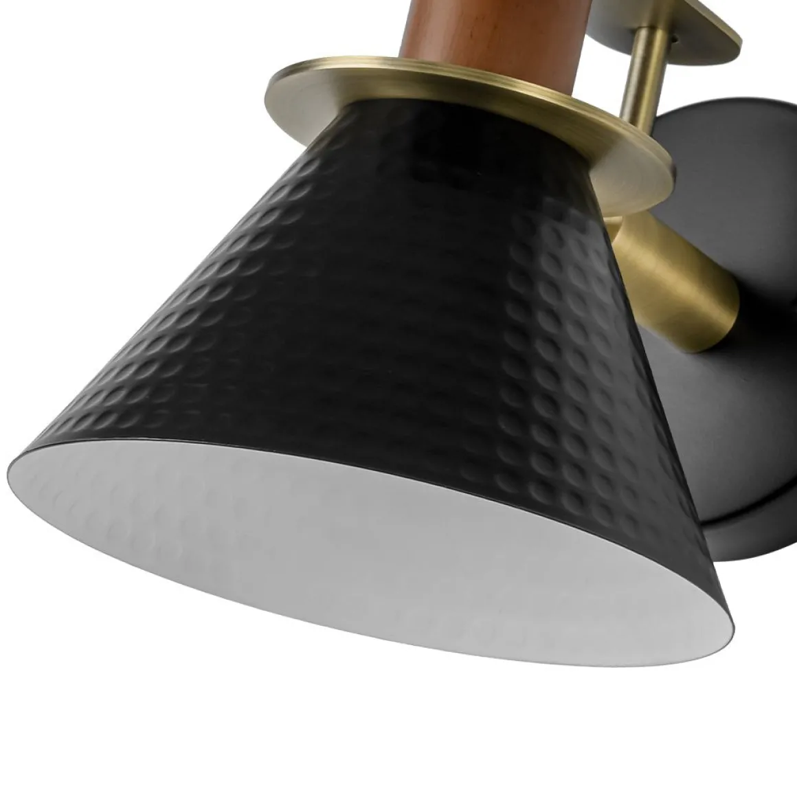 Modern 1-Light Hammered Iron Conical Wall Sconce