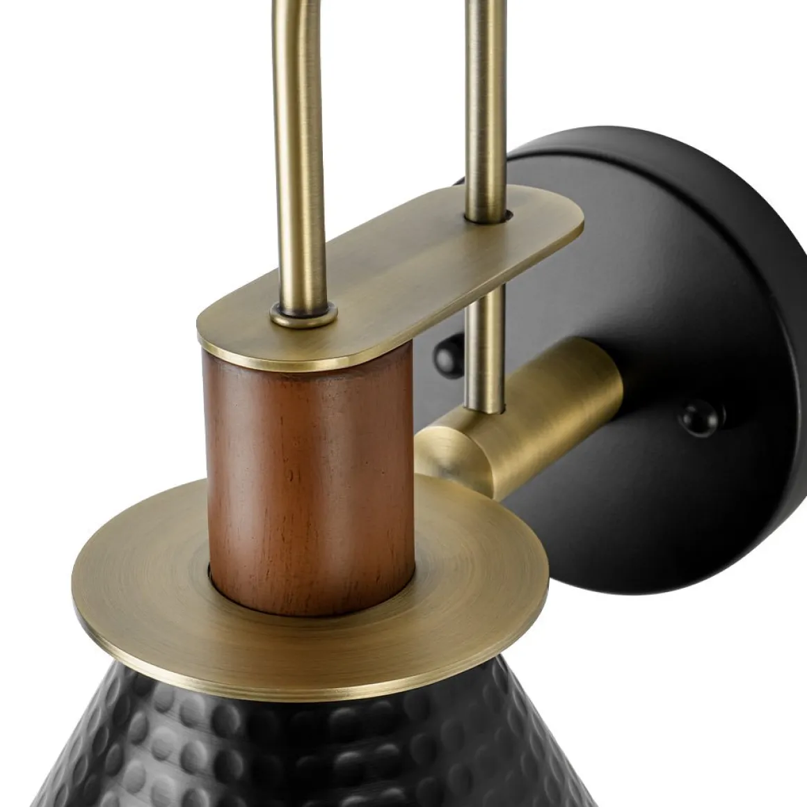 Modern 1-Light Hammered Iron Conical Wall Sconce