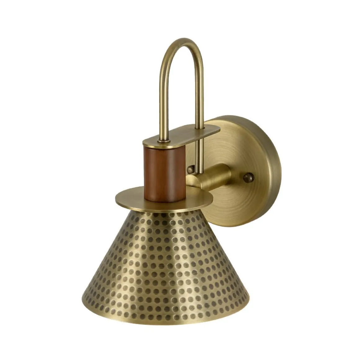 Modern 1-Light Hammered Iron Conical Wall Sconce