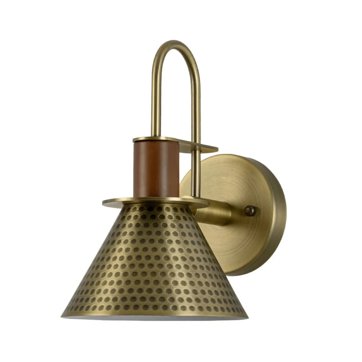 Modern 1-Light Hammered Iron Conical Wall Sconce