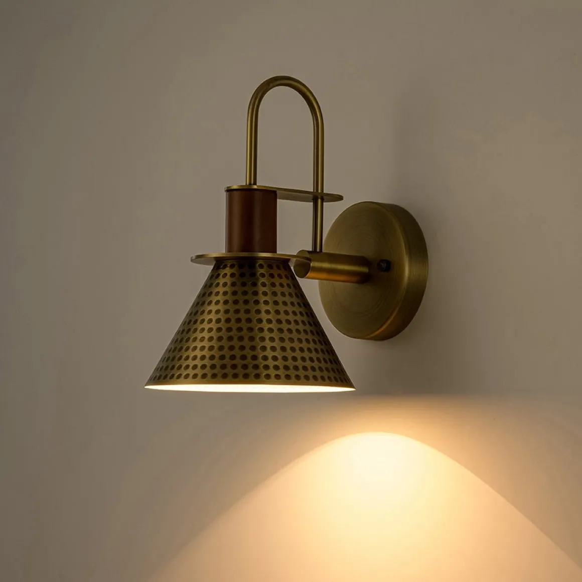 Modern 1-Light Hammered Iron Conical Wall Sconce