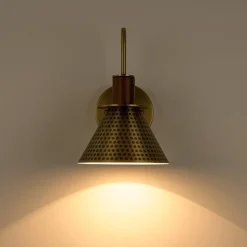 Modern 1-Light Hammered Iron Conical Wall Sconce