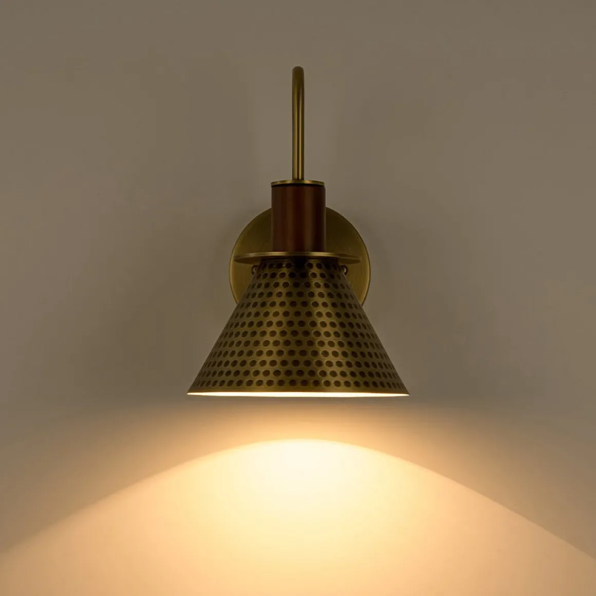 Modern 1-Light Hammered Iron Conical Wall Sconce