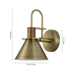 Modern 1-Light Hammered Iron Conical Wall Sconce