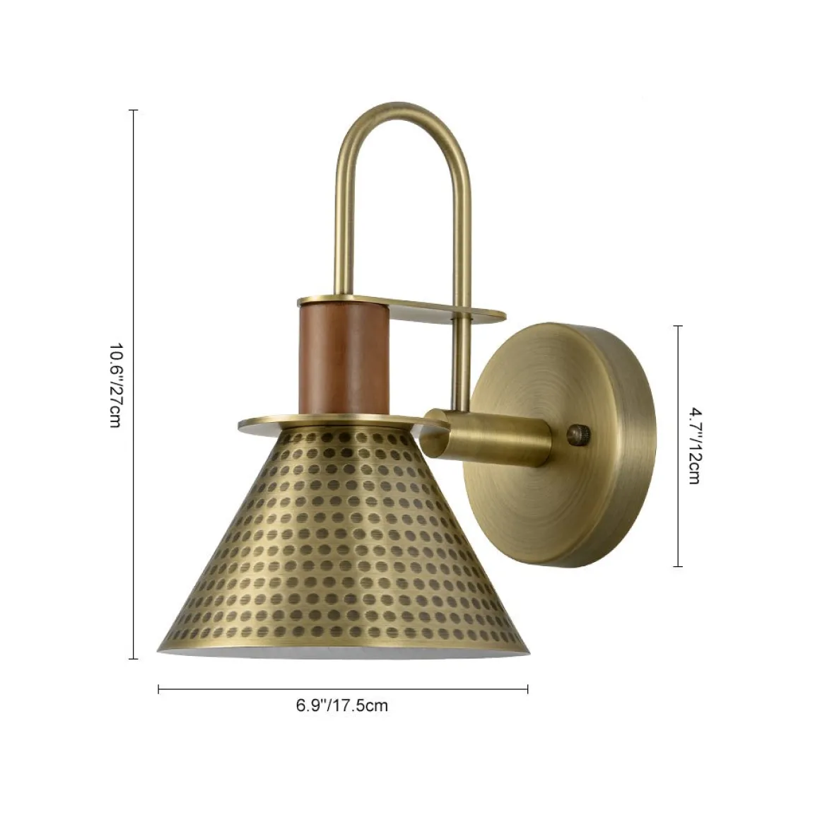 Modern 1-Light Hammered Iron Conical Wall Sconce