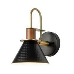 Modern 1-Light Hammered Iron Conical Wall Sconce