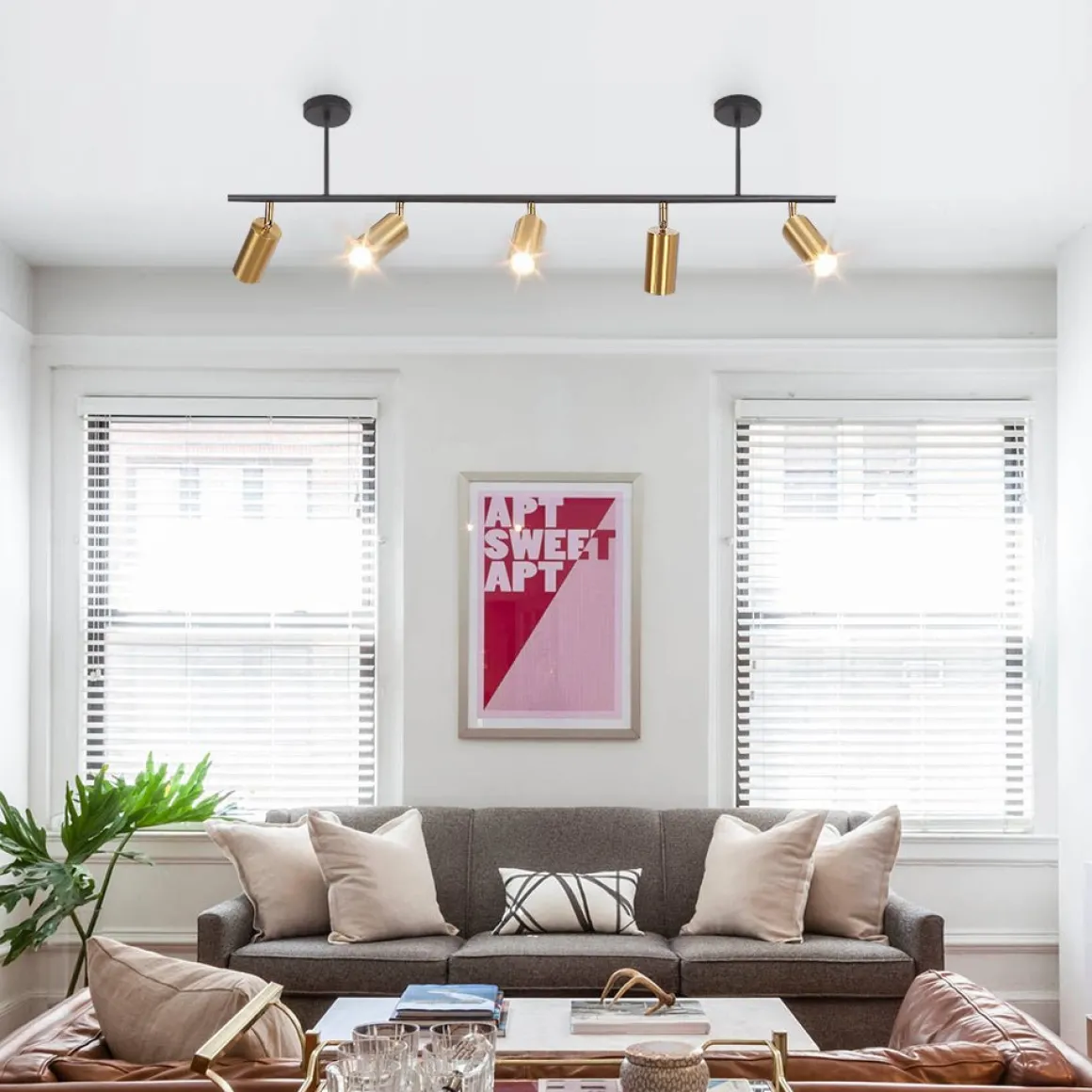 Modern 5-light Island Linear Track Light