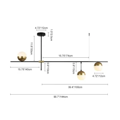 Modern 3-light Linear Island Lighting