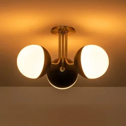 Modern 3-Light Milky Glass Globe Ceiling Light