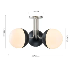 Modern 3-Light Milky Glass Globe Ceiling Light