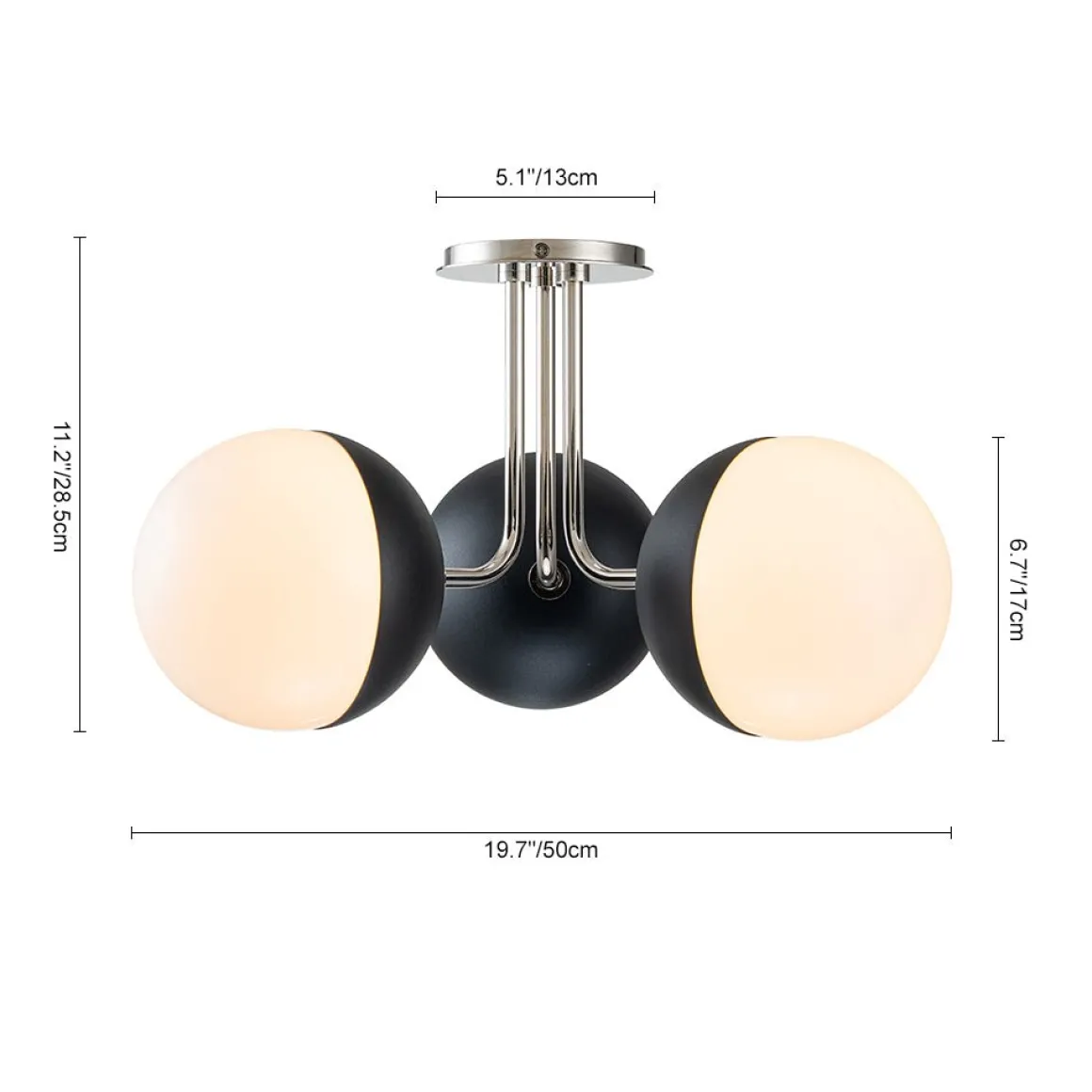 Modern 3-Light Milky Glass Globe Ceiling Light