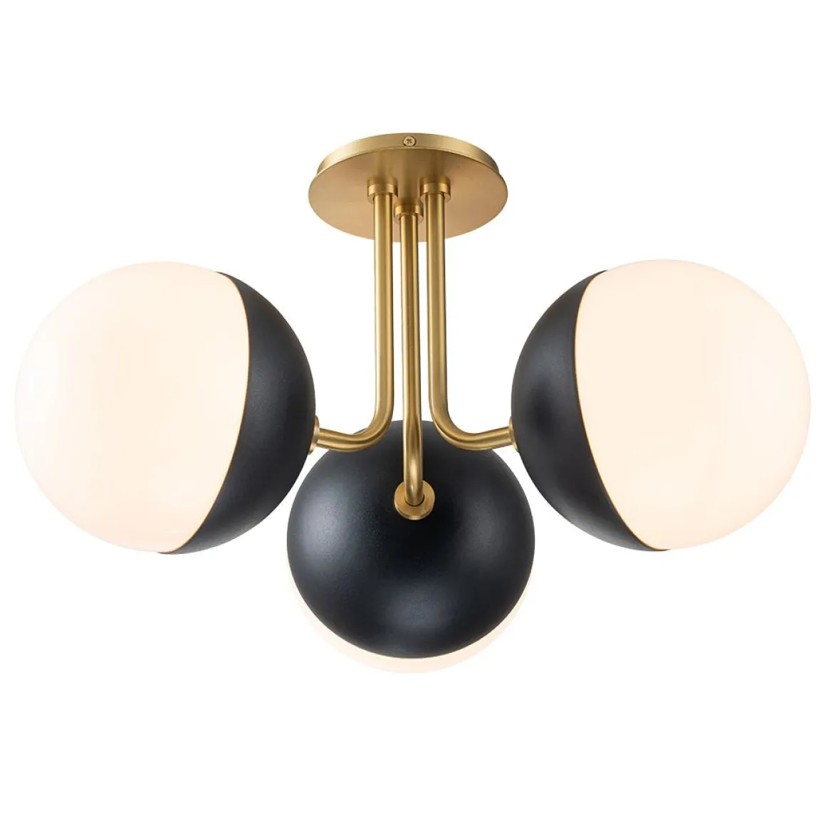 Modern 3-Light Milky Glass Globe Ceiling Light