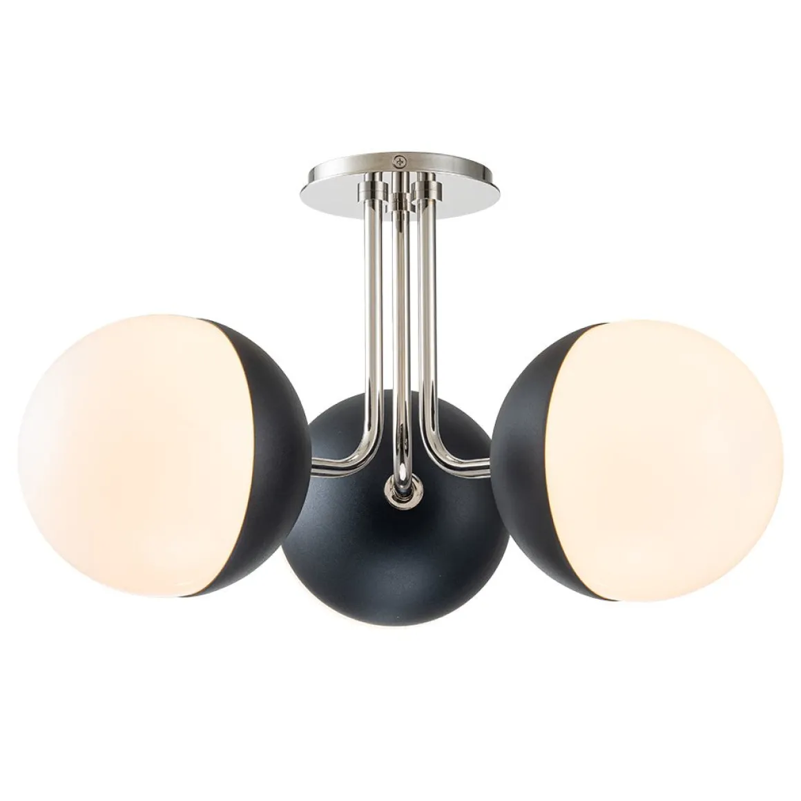Modern 3-Light Milky Glass Globe Ceiling Light