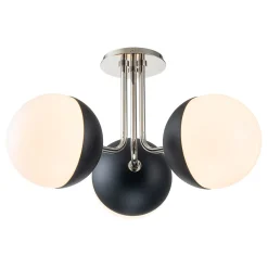 Modern 3-Light Milky Glass Globe Ceiling Light
